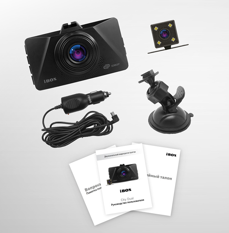 Купить видеорегистратор с камерой заднего вида ibox city dual